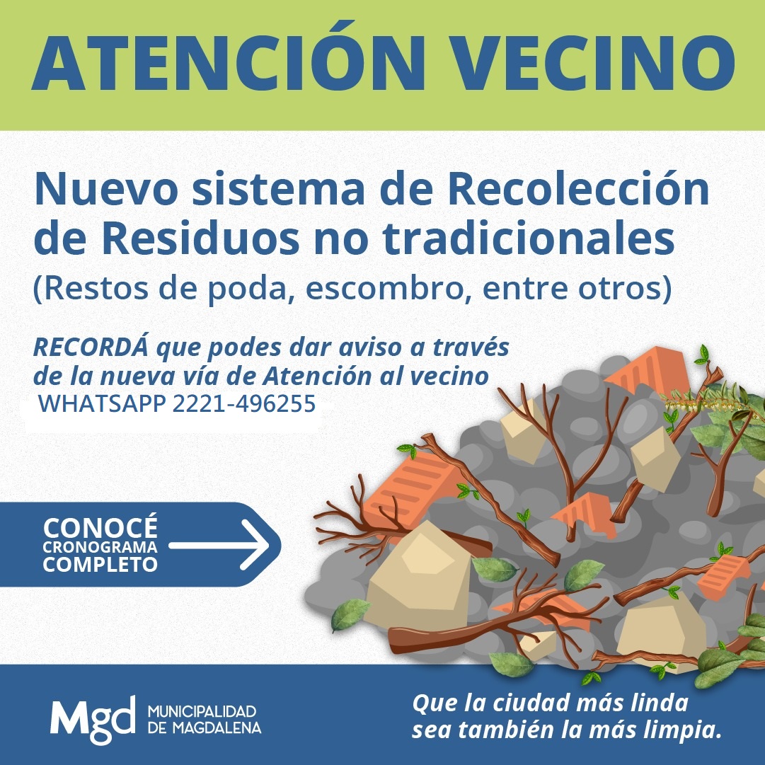 Cronograma de recolección de residuos no tradicionales 