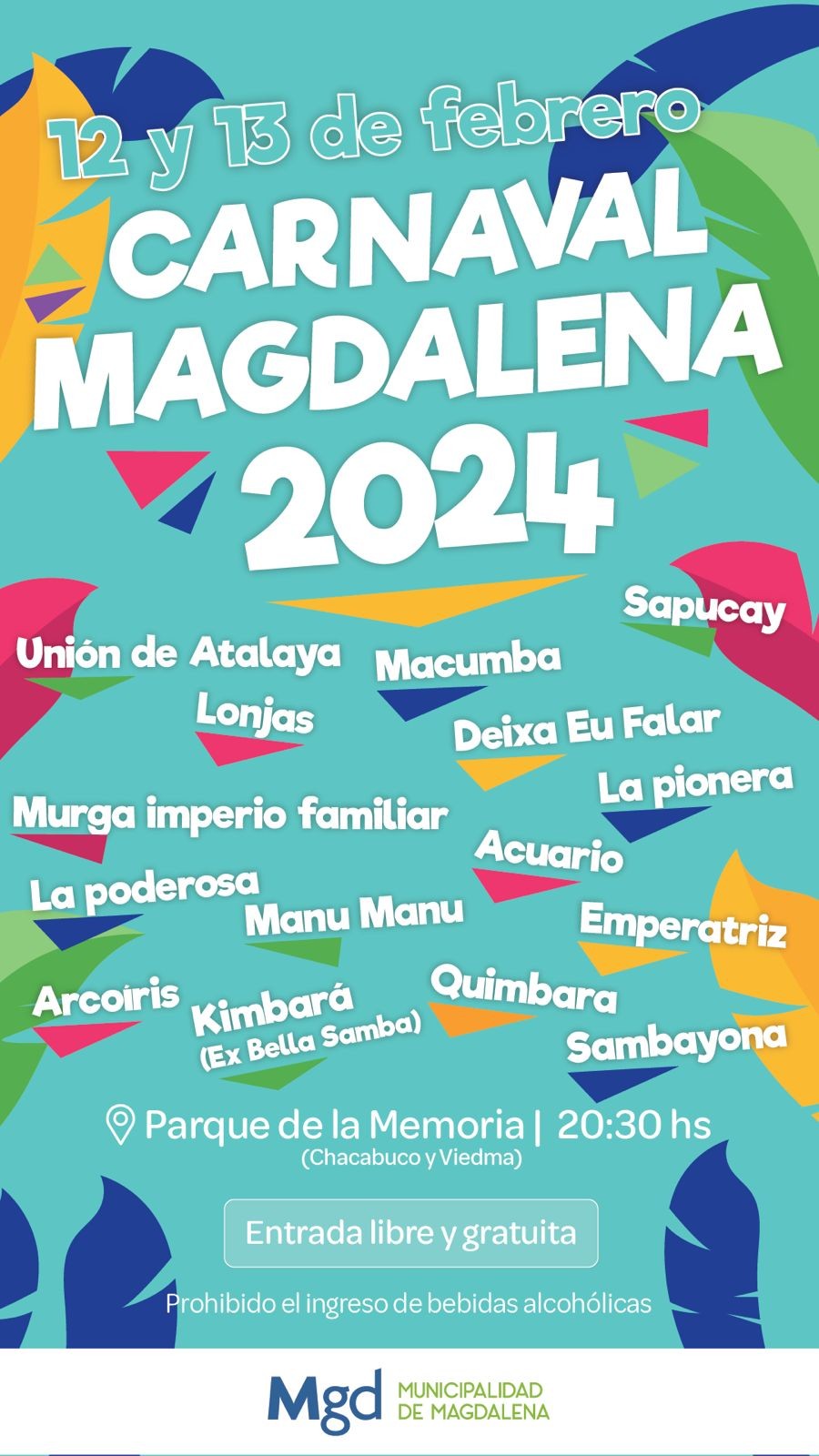 ¡12 y 13 de Febrero llegan los Carnavales 2024 en Magdalena!