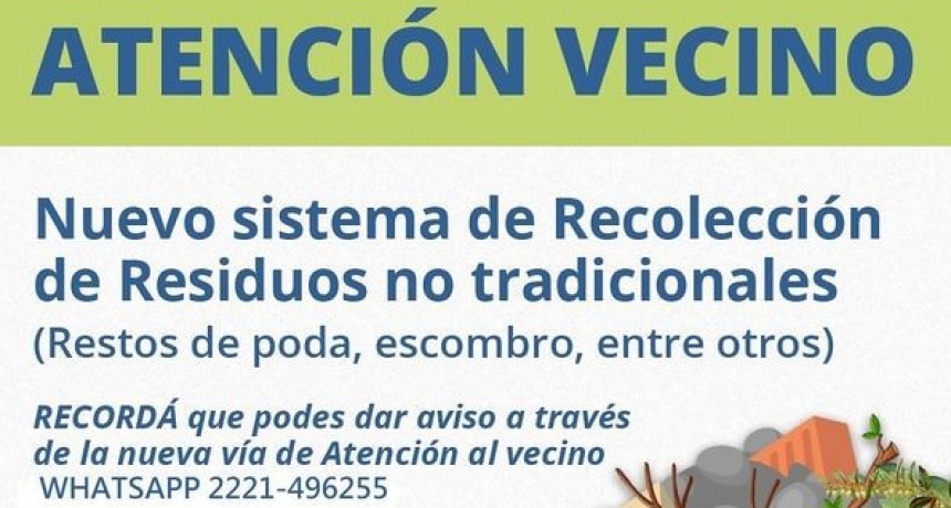 Cronograma de recolección de residuos no tradicionales 