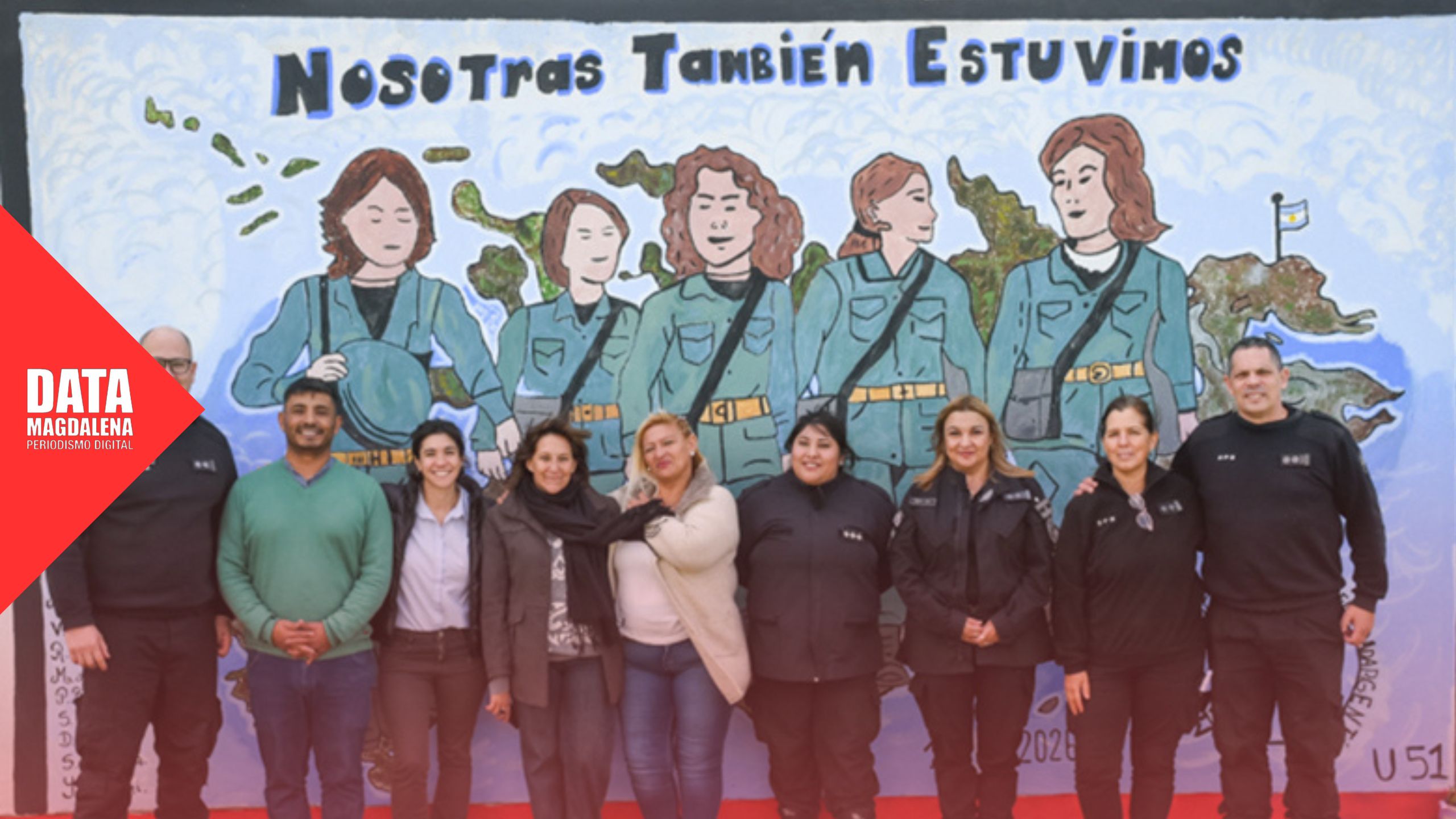 &ldquo;Nosotras tambi&eacute;n estuvimos&rdquo;: el mural que reivindica a mujeres de Malvinas en Magdalena 