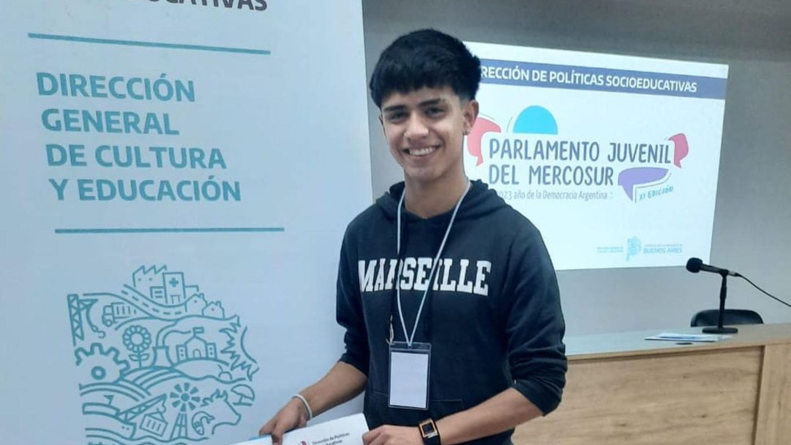 Franco Domínguez en el Parlamento Juvenil del Mercosur