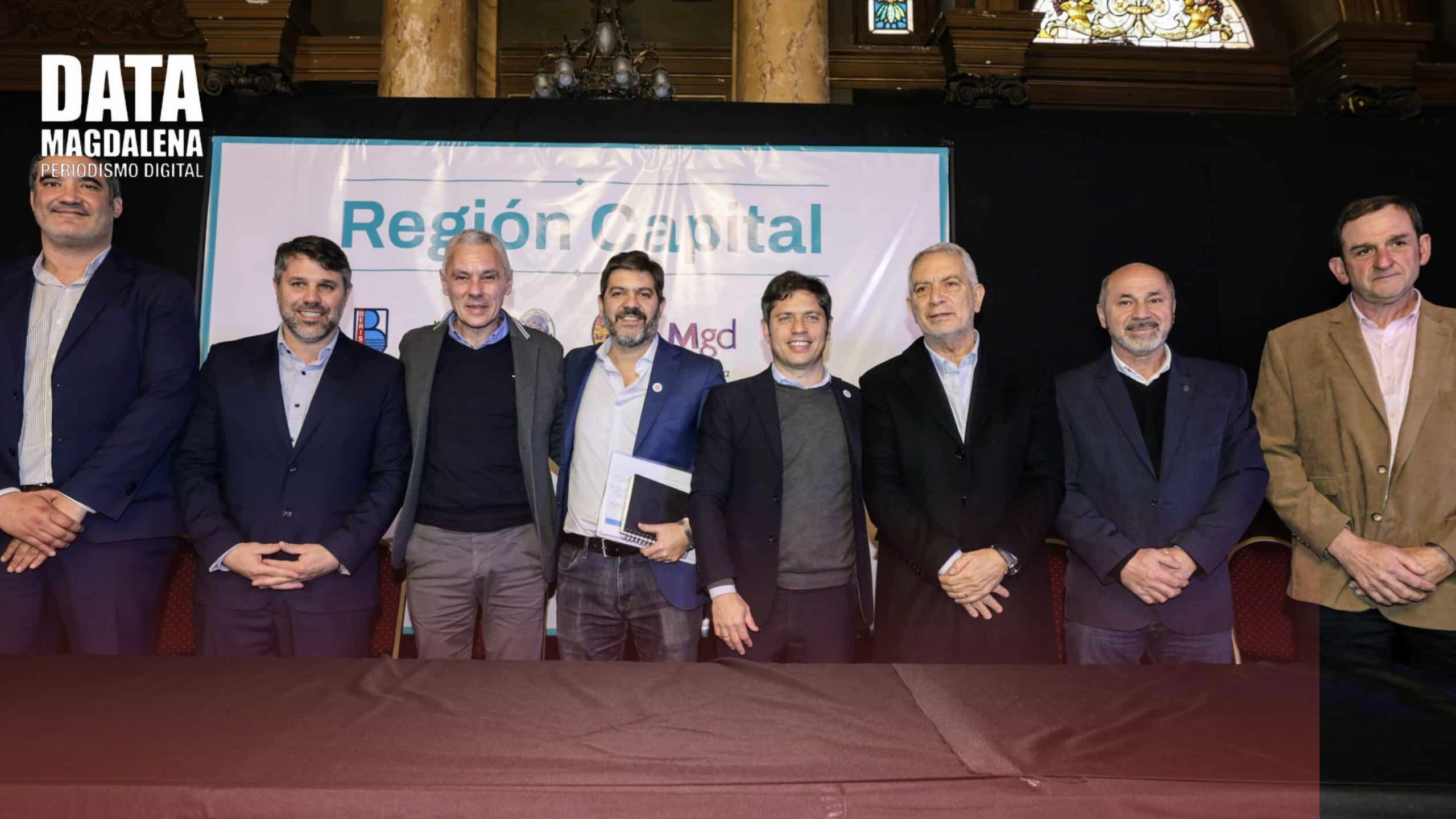 Kicillof y los intendentes de la Región Capital reafirman compromiso con el Canal Magdalena